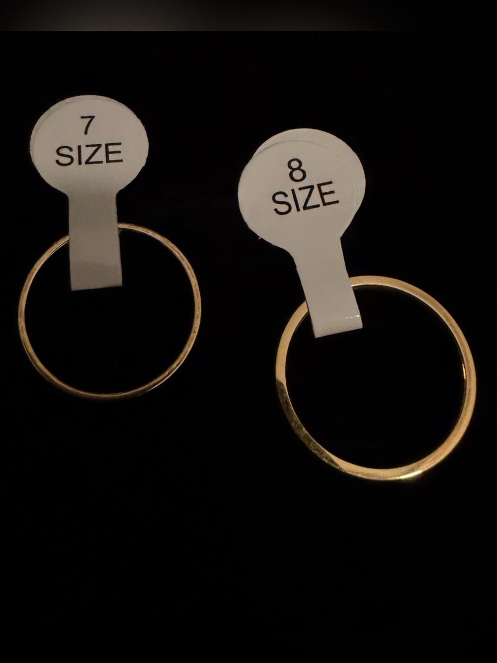 14K GF Gold Filled Minimalist Stacking Rings Set Size 7 & 8 Band Lot of 2